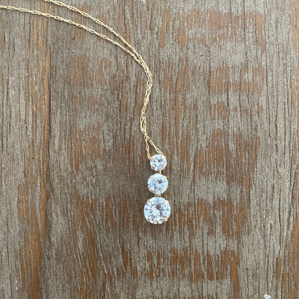 CZ Stone Drop Necklace